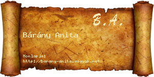 Bárány Anita névjegykártya